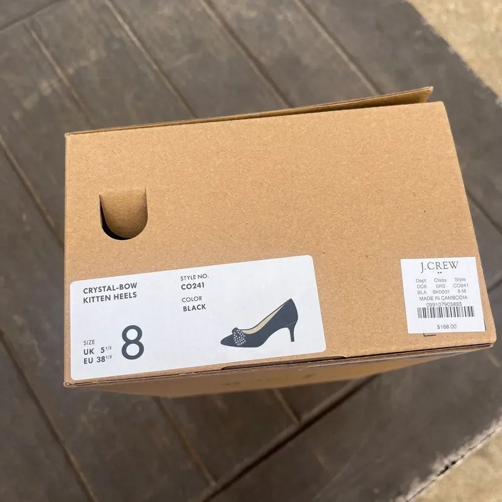 J Crew Rhinestone Bow Heels NIB - Picture 2 of 7